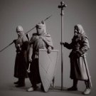 1/24 75mm Resin Figure Model Kit Medieval Knights Warriors Crusaders Unpainted