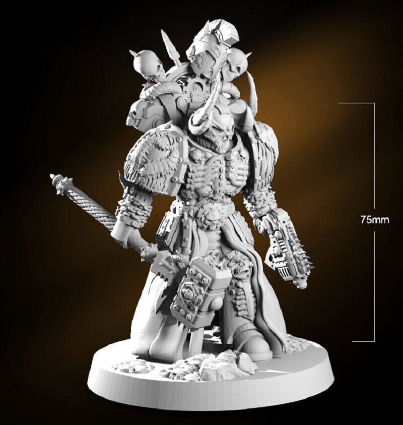 1/24 75mm Resin Figure Model Kit Warrior Destructive Hammer 40K Unpainted