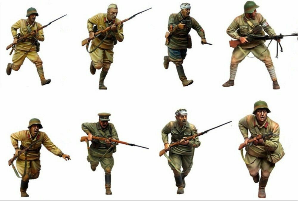 1/35 8pcs Resin Figure Model Kit Soviet Soldiers WWII WW2 Unpainted Unassambled