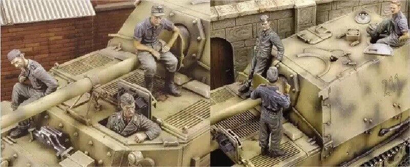 1/35 6pcs Resin Figure Model Kit German Soldiers Tank Crew no tank WWII Unpainte