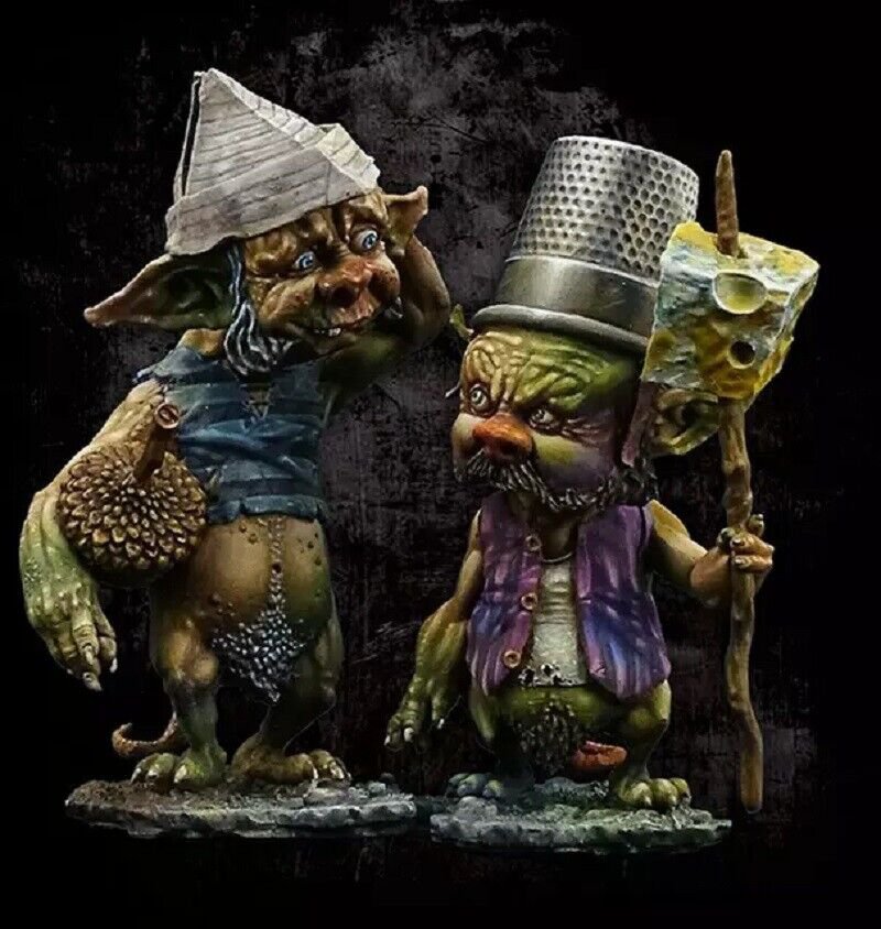 1/32 54mm 2pcs Resin Figure Model Kit Goblin Food Collector Unpainted Unassamble