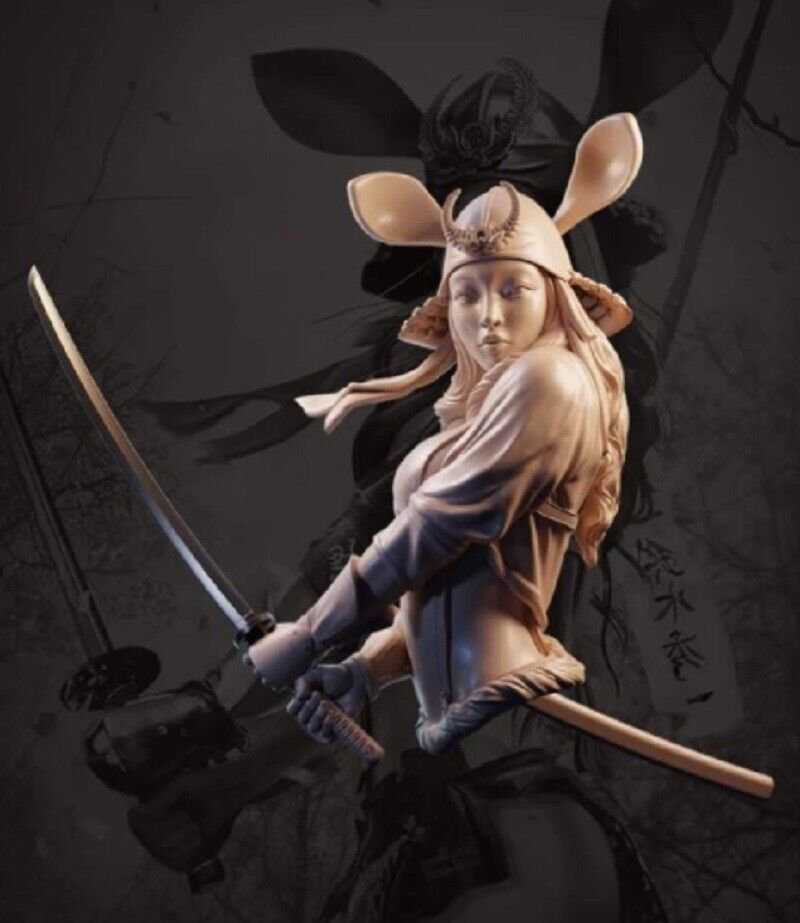 1/10 BUST Resin Figure Model Kit Sexy Girl Female Warrior Samurai Unpainted