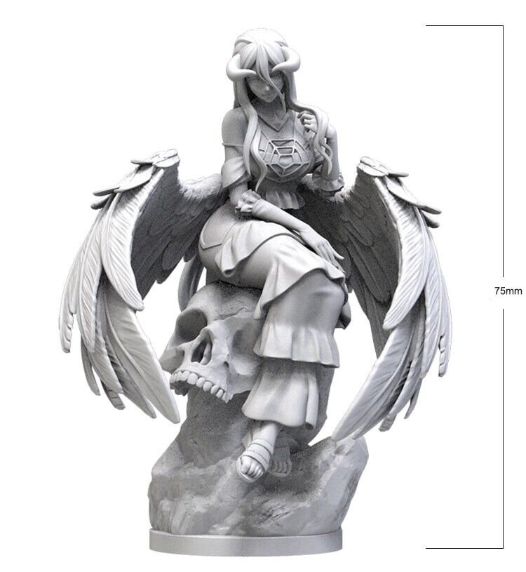 1/24 75mm Resin Figure Model Kit Sexy Girl Female Angel Unpainted Unassambled