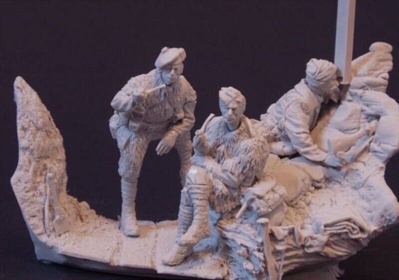 54mm Resin Figure Model Kit British Soldiers in the Trench WWI Unpainted