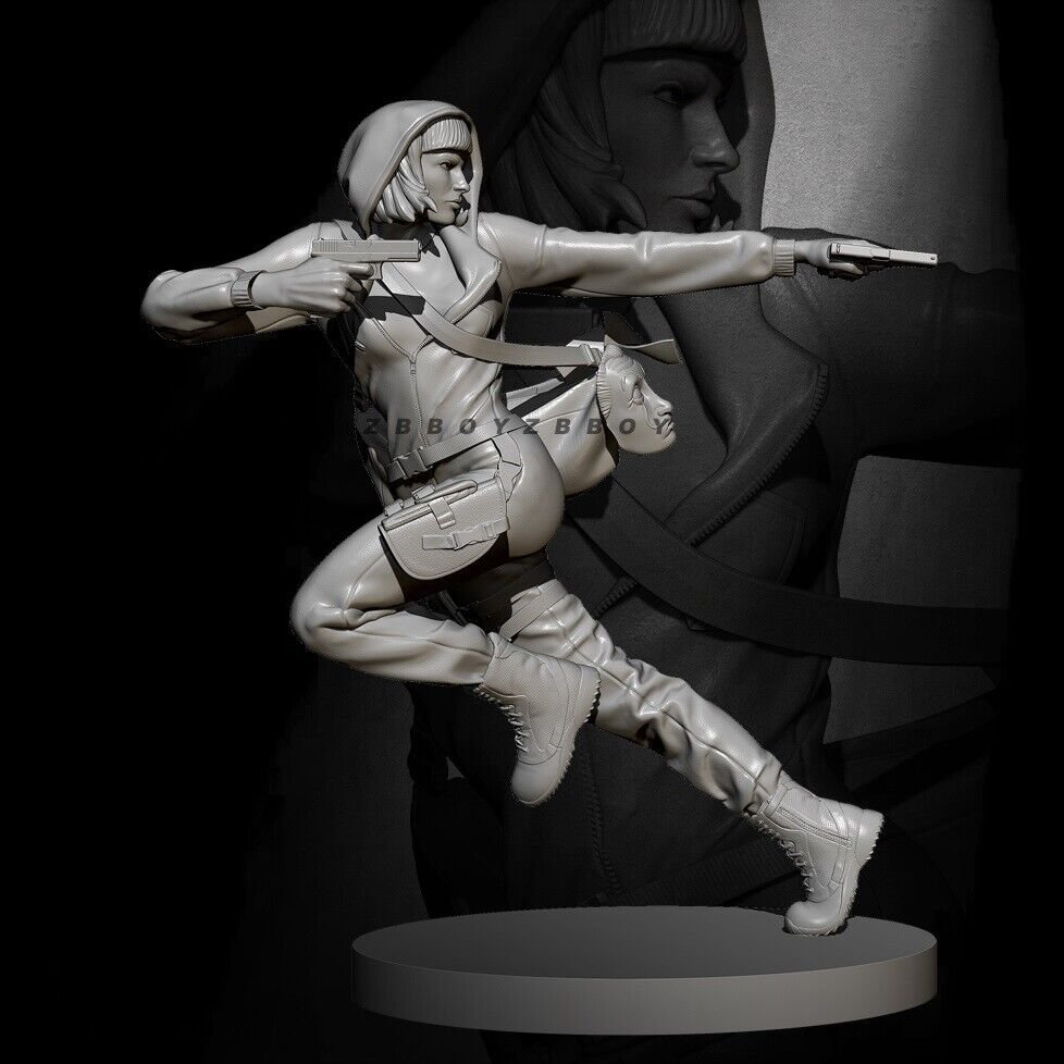 1/24 75mm Resin Figure Model Kit Sexy Girl Tokyo Bank Robbery Unpainted Unassamb