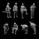 1/35 8pcs Resin Figure Model Kit German Soldiers Infantry Wehrmach WWII Unpainte