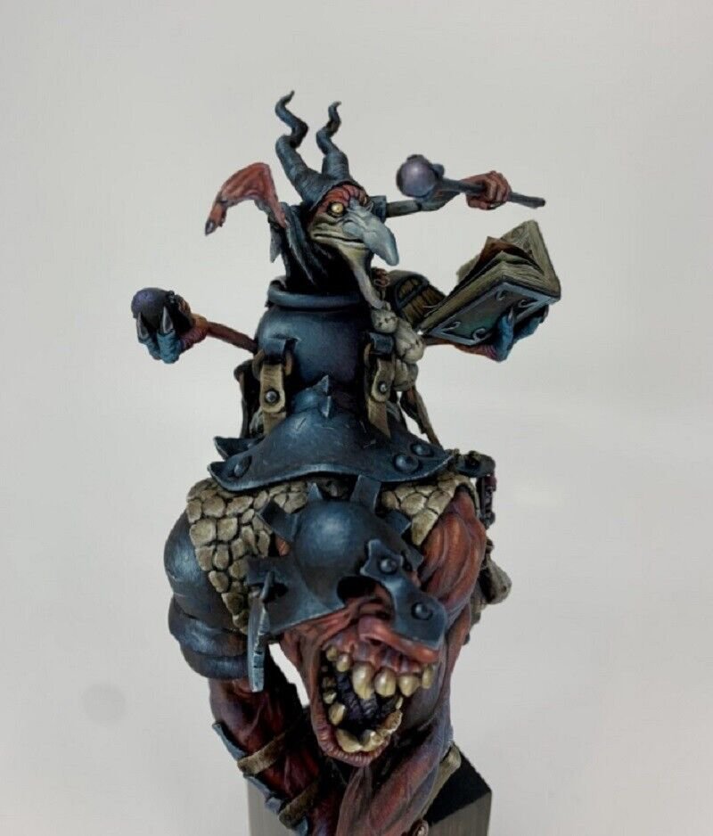 1/20 BUST Resin Figure Model Kit Warlock Necromancer and Servant Unpainted