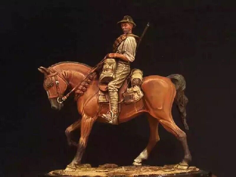 1/18 90mm Resin Figures Model Kit Warrior On Horse Wild West (with base) Unpaint