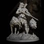 1/24 Resin Figure Model Kit Warrior Barbarian Hunter and Dogs Unpainted
