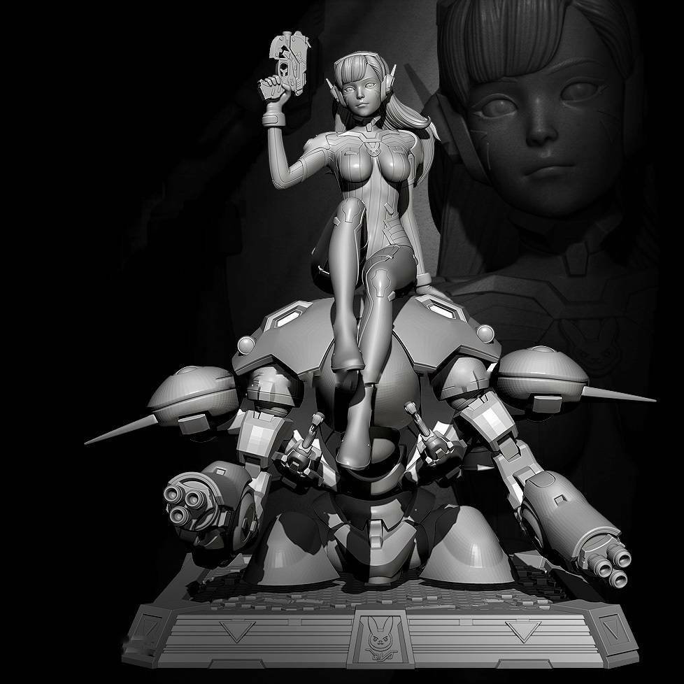 1/24 Resin Figure Model Kit Space Sexy Girl and Robot CyberPunk Unpainted