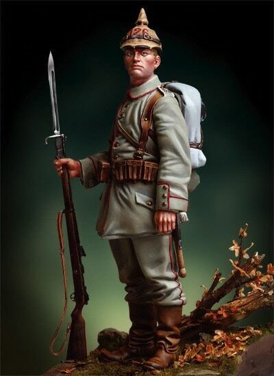 1/20 90mm Resin Figure Model Kit Warrior Prussian Soldier Infantry Unpainted