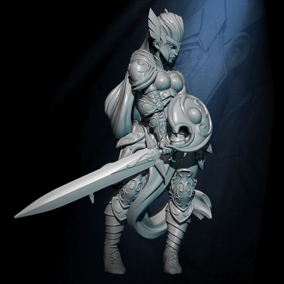 1/24 75mm Resin Figure Model Kit Sexy Girl Femle Warrior Knight Unpainted