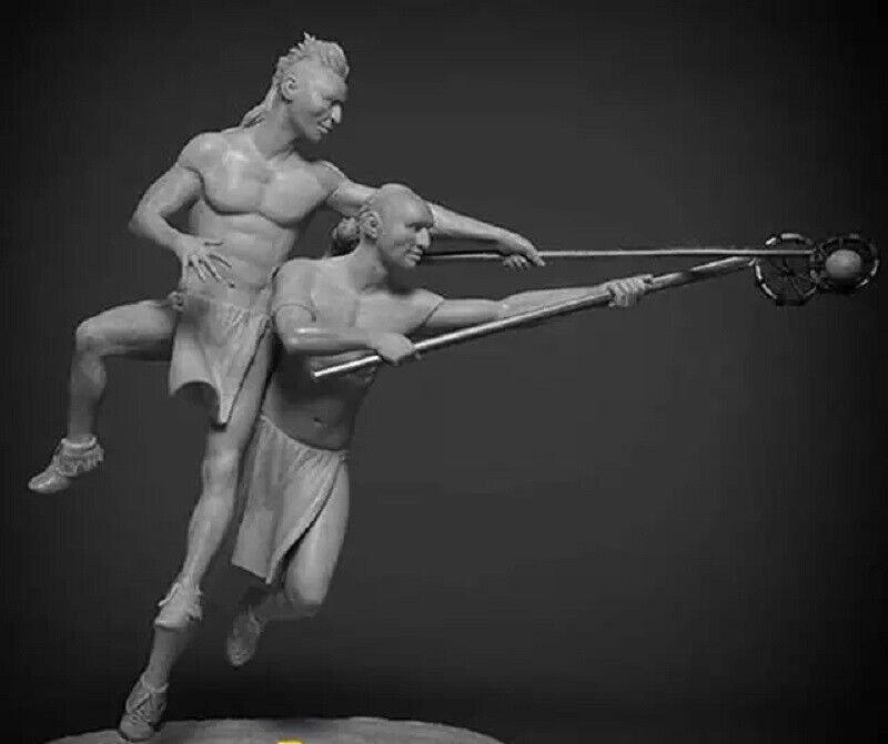 1/24 75mm Resin Figure Model Kit North American Indians Play Game Unpainted