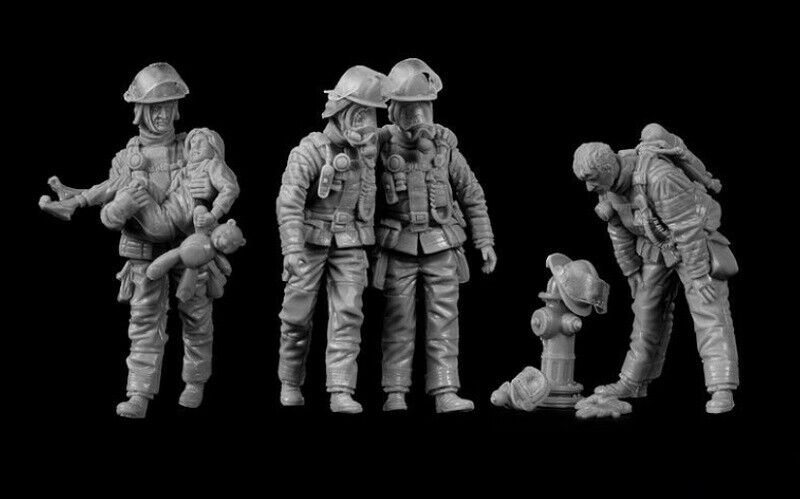 1/35 Resin Figure Model Kit Modern Firefighters Rescuers Unpainted Unassambled