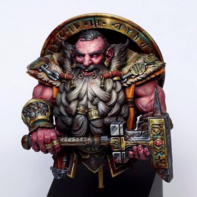 1/10 BUST Resin Figure Model Kit Warrior Dwarf Unpainted Unassambled