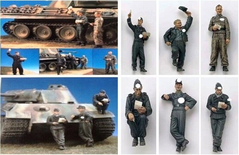 1/35 Resin Figure Model Kit German Soldiers Tank Crew WWII Unpainted Unassambled