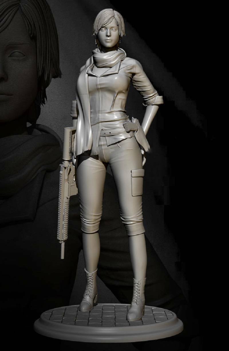 1/24 75mm Resin Figure Model Kit Modern Shooter Sexy Girl Female Unpainted