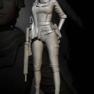 1/24 75mm Resin Figure Model Kit Modern Shooter Sexy Girl Female Unpainted