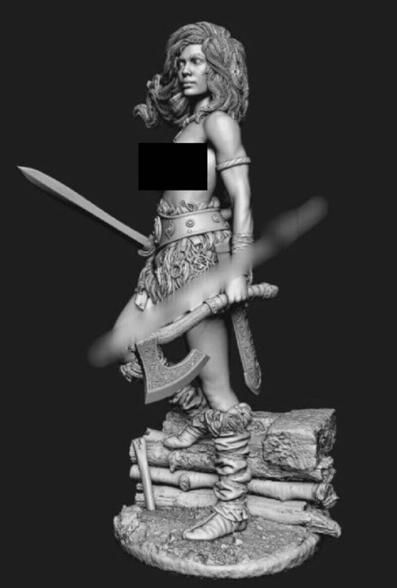 1/24 75mm Resin Figure Model Kit Sexy Girl Barbarian Viking Warrior Unpainted