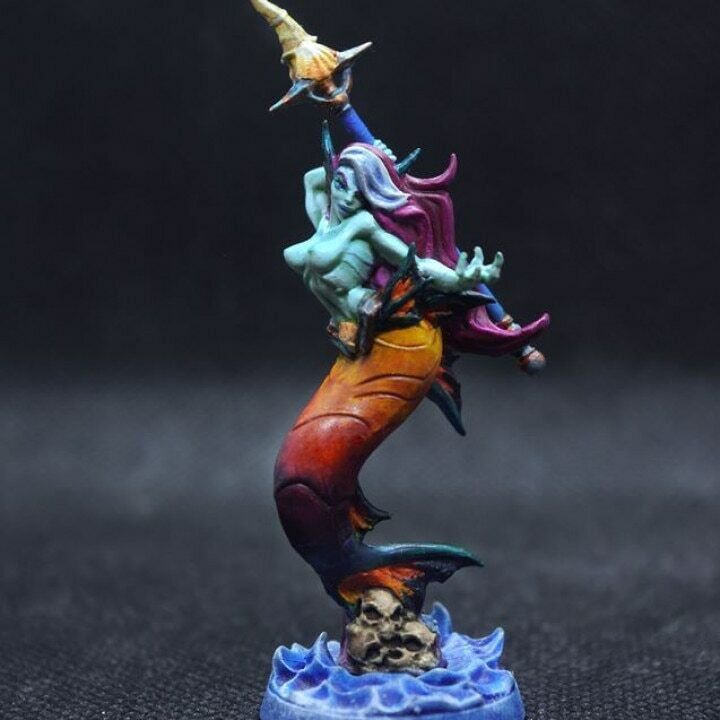 75mm Resin Figure Model Kit Sexy Girl Female Warrior Mermaid Unpainted