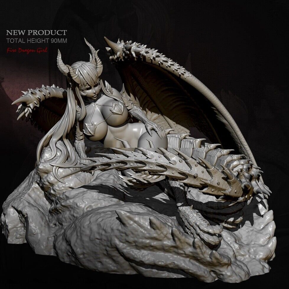 1/24 90mm Resin Figure Model Kit Sexy Girl Dragon Nest Unpainted X0192