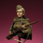 1/10 BUST Resin Figure Model Kit Soviet Soldier Sniper Girl WWII Unpainted
