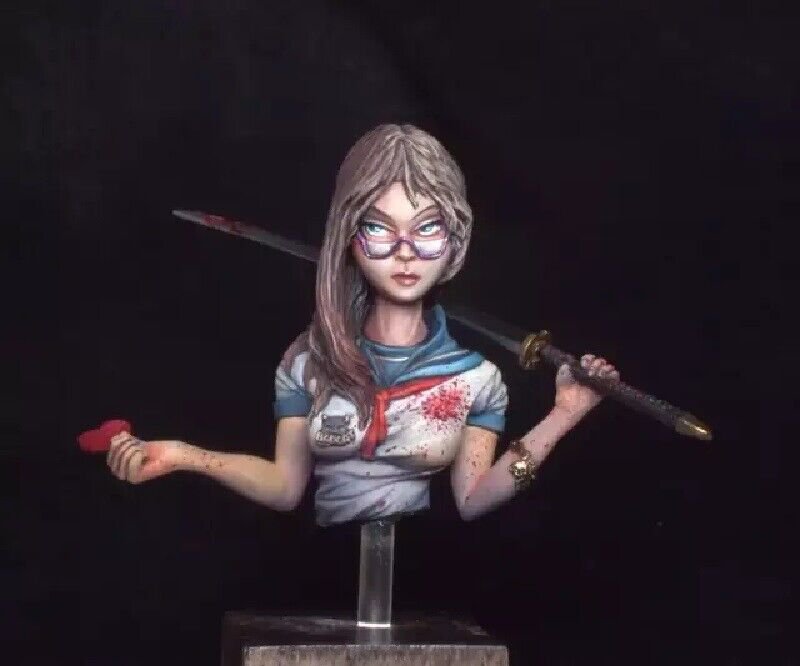 1/12 Resin Figure Model Kit BUST Sexy Girl with Samurai Sword Fantasy Unpainted