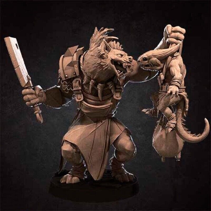 56mm Resin Figure Model Kit Kung Fu Panda Hyena and Master Unpainted Unassambled
