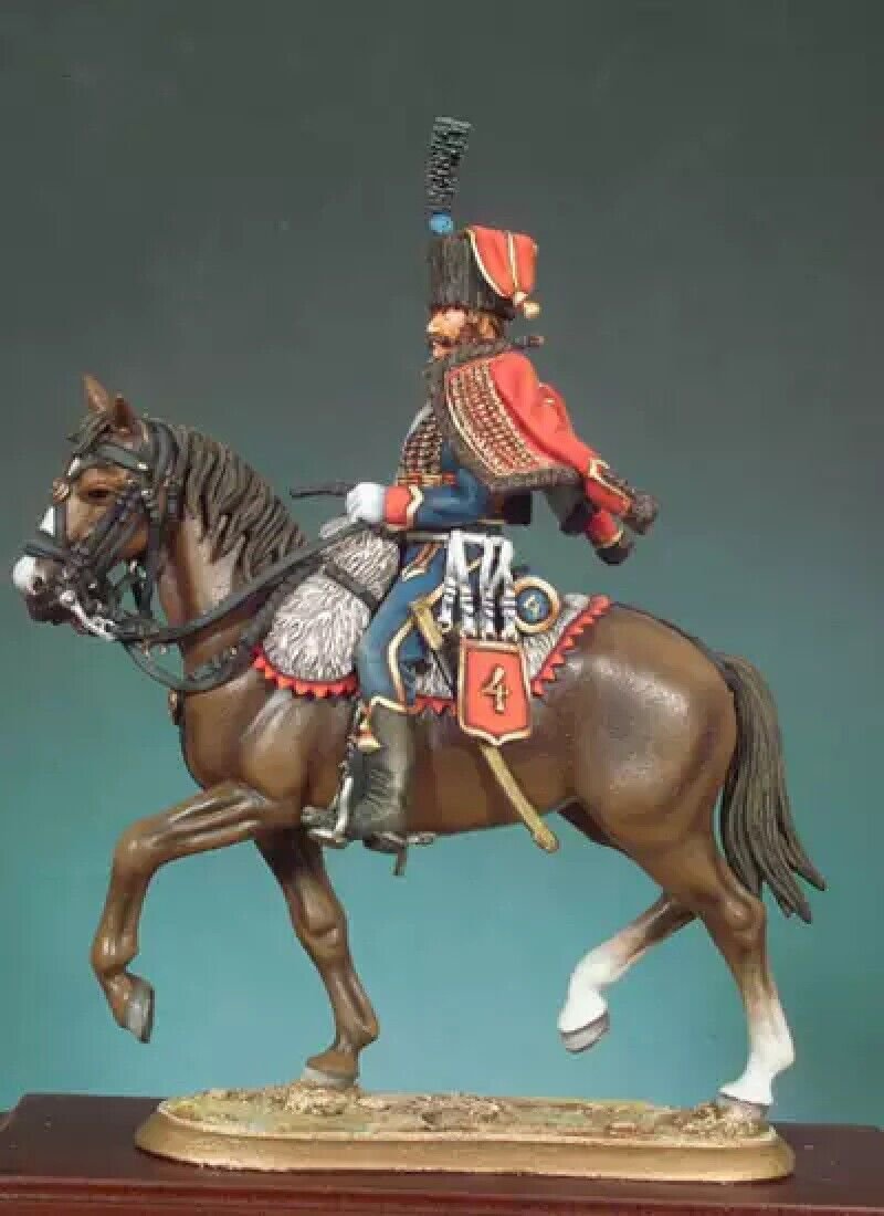 1/32 54mm Resin Figure Model Kit Napoleonic Wars French Hussar Unpainted Unassam