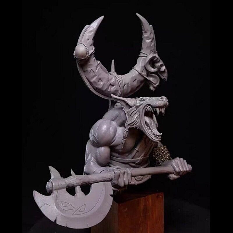 1/10 BUST Resin Figure Model Kit Warrior Werewolf Unpainted Unassambled