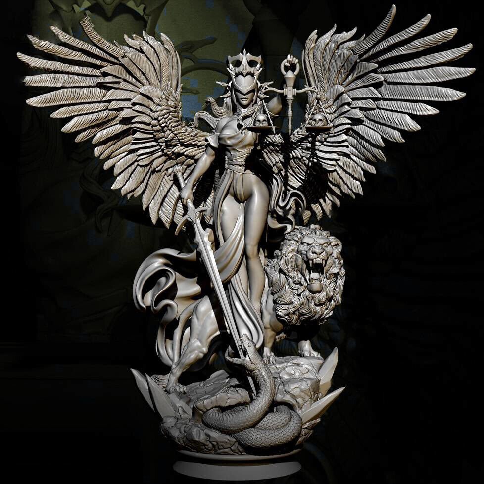 1/24 Resin Figure Model Kit Sexy Girl Angel of Justice Judge Fantasy Unpainted