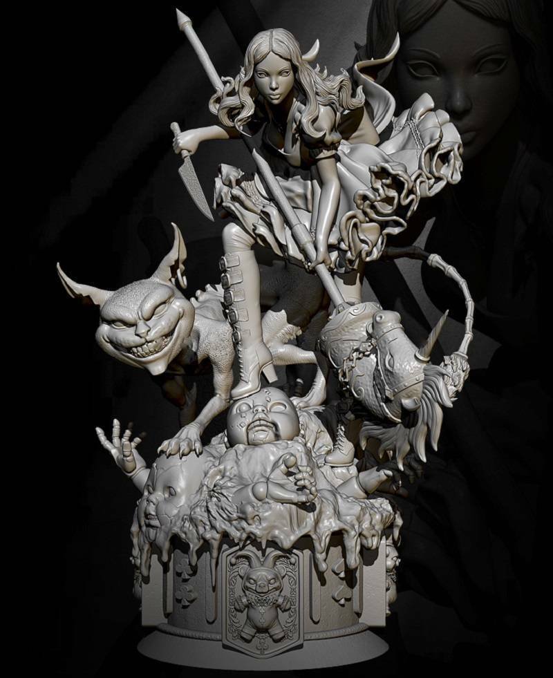 1/24 Resin Figure Model Kit Sexy Girl Female Evil Alice Unpainted Unassembled