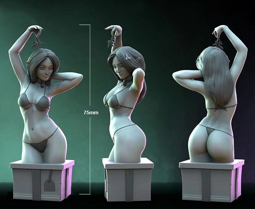75mm BUST Resin Figure Model Kit Sexy Girl Female Dancer Elf Unpainted Unassambl