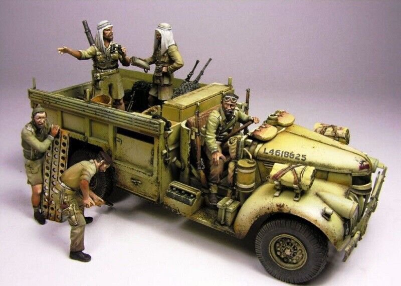 1/35 5pcs Resin Figure Model Kit British Soldiers (no car) WWII Unpainted