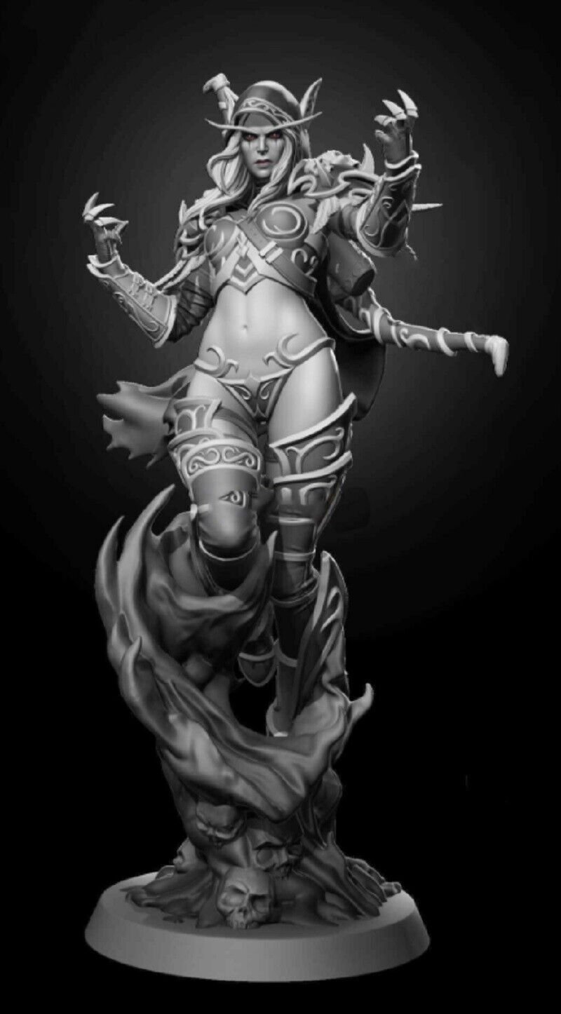 80mm Resin Figure Model Kit Girl Sylvanas Queen of the Forsaken Warcraft Unpain