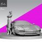 1/35 Resin Figure Model Kit Modern Sexy Girl with Speed Racing Car Unpainted