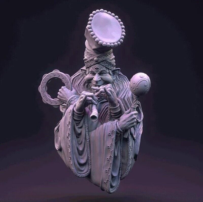 1/10 BUST Resin Figure Model Kit Enchanter Warlock Unpainted Unassambled