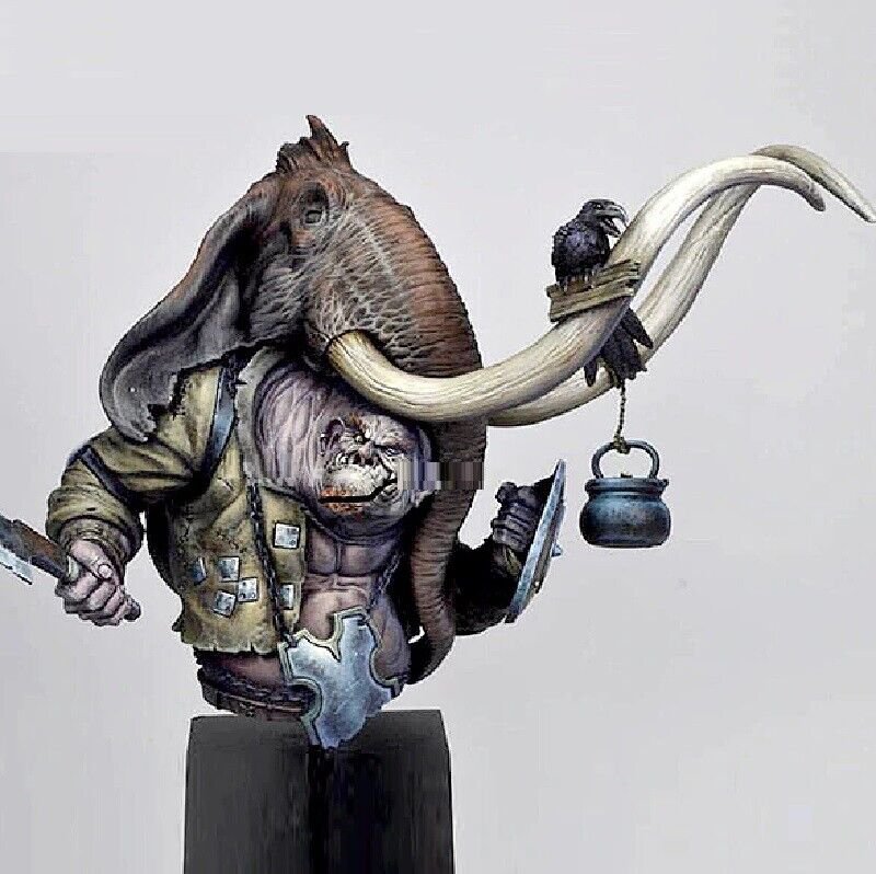 110mm BUST Resin Figure Model Kit Evil Hunter Troll Unpainted Unassambled