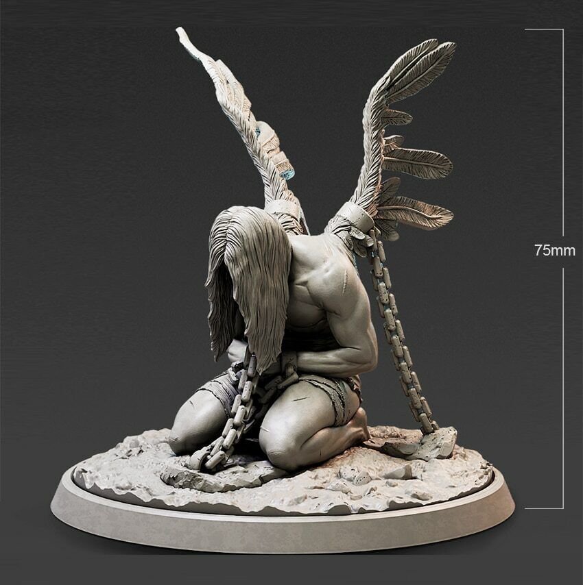 75mm Resin Figure Model Kit Fallen Angel Unpainted Unassambled