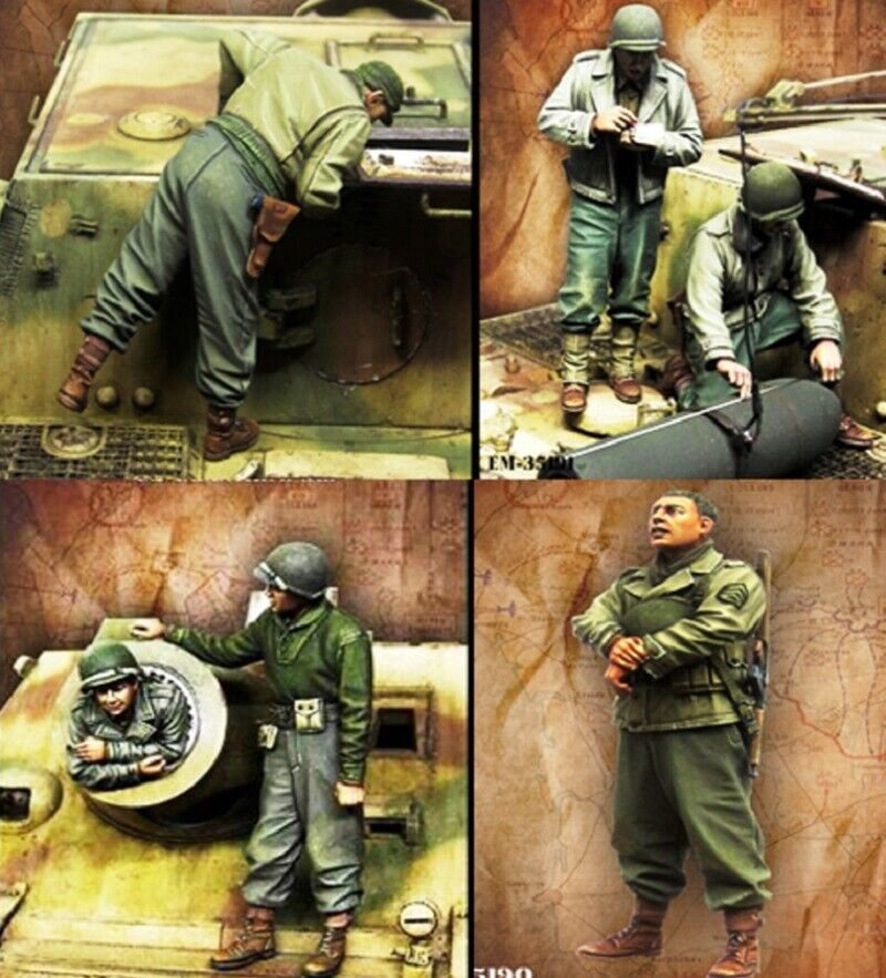 1/35 Resin Figure Model Kit US Army Tank Crew WWII Unpainted Unassambled