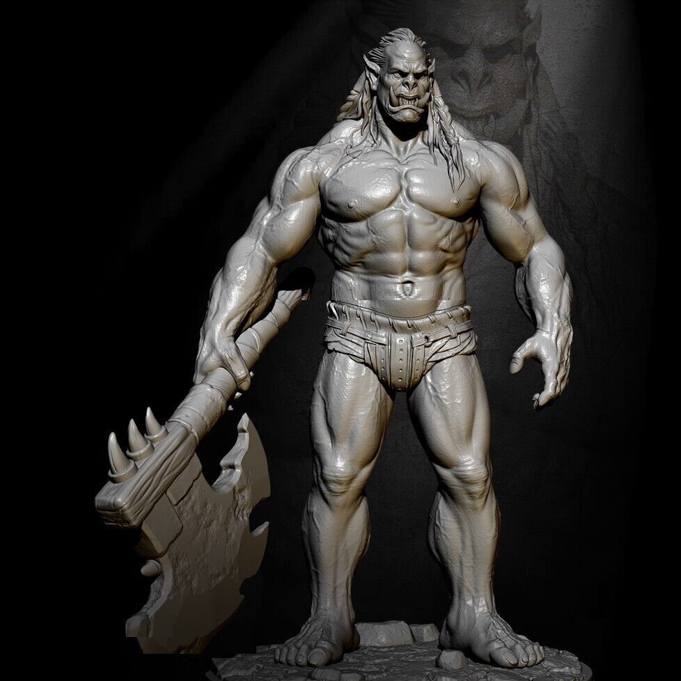 80mm Resin Figure Model Kit Orc Ax Warrior Warcraft Unpainted Unassambled