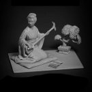 1/24 Resin Figure Model Kit Japanese Girl Geisha Music Unpainted Unassambled