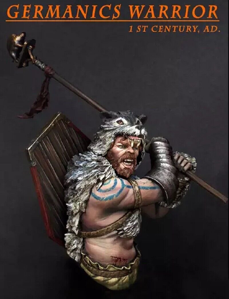 1/10 Bust Resin Figure Model Kit German Warrior Barbarian Unpainted Unassambled