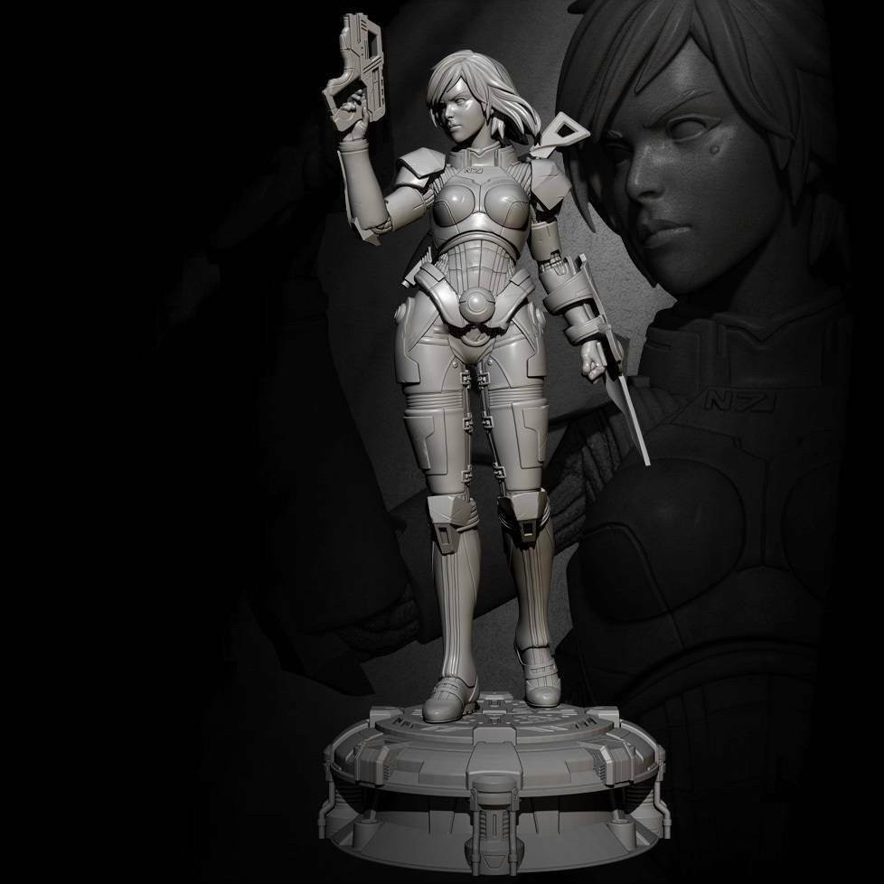 1/24 Resin Figure Model Kit Sexy Girl Space Soldier Shooter CyberPunk Unpainted