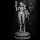 1/24 Resin Figure Model Kit Sexy Girl Space Soldier Shooter CyberPunk Unpainted