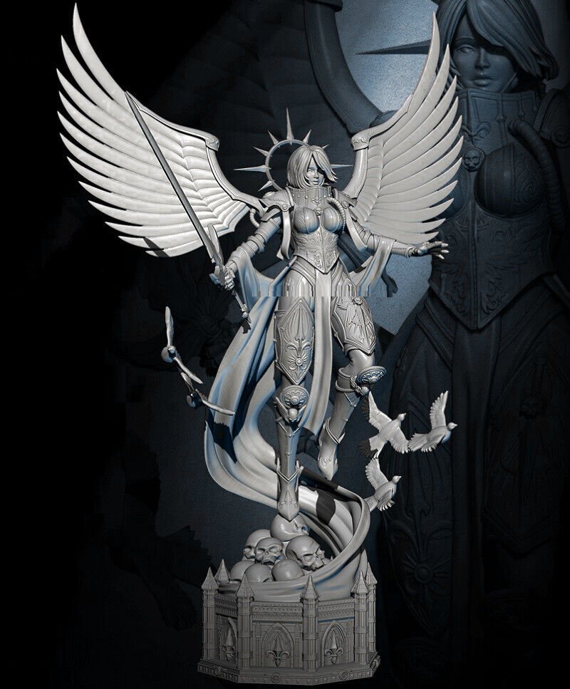 1/24 Resin Figure Model Kit Sexy Girl Angel Warrior Unpainted Unassambled