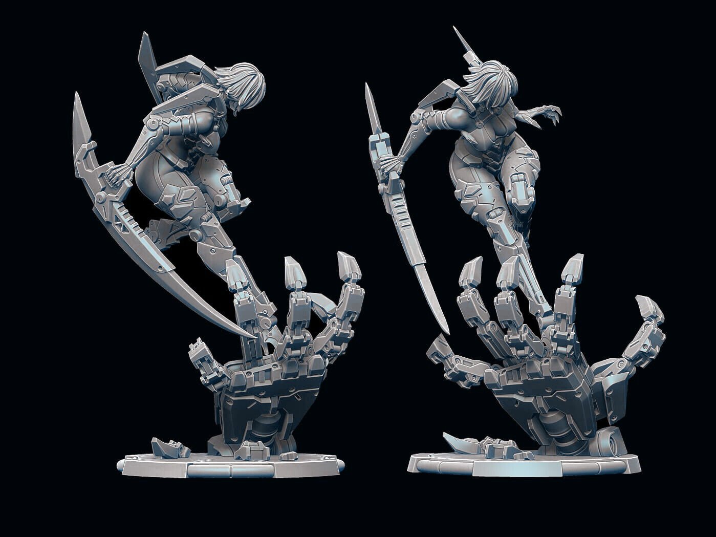 1/24 75mm Resin Figure Model Kit Sexy Girl Female Butterfly CyberPunk Unpainted