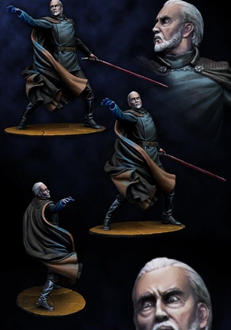 1/24 75mm Resin Figure Model Kit Count Dooku Star Wars Unpainted Unassambled