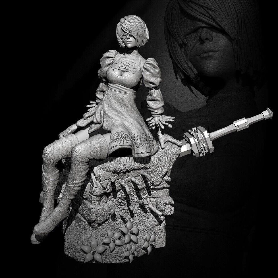 1/24 75mm Resin Figure Model Kit Japanese Sexy Girl Female Anime Unpainted