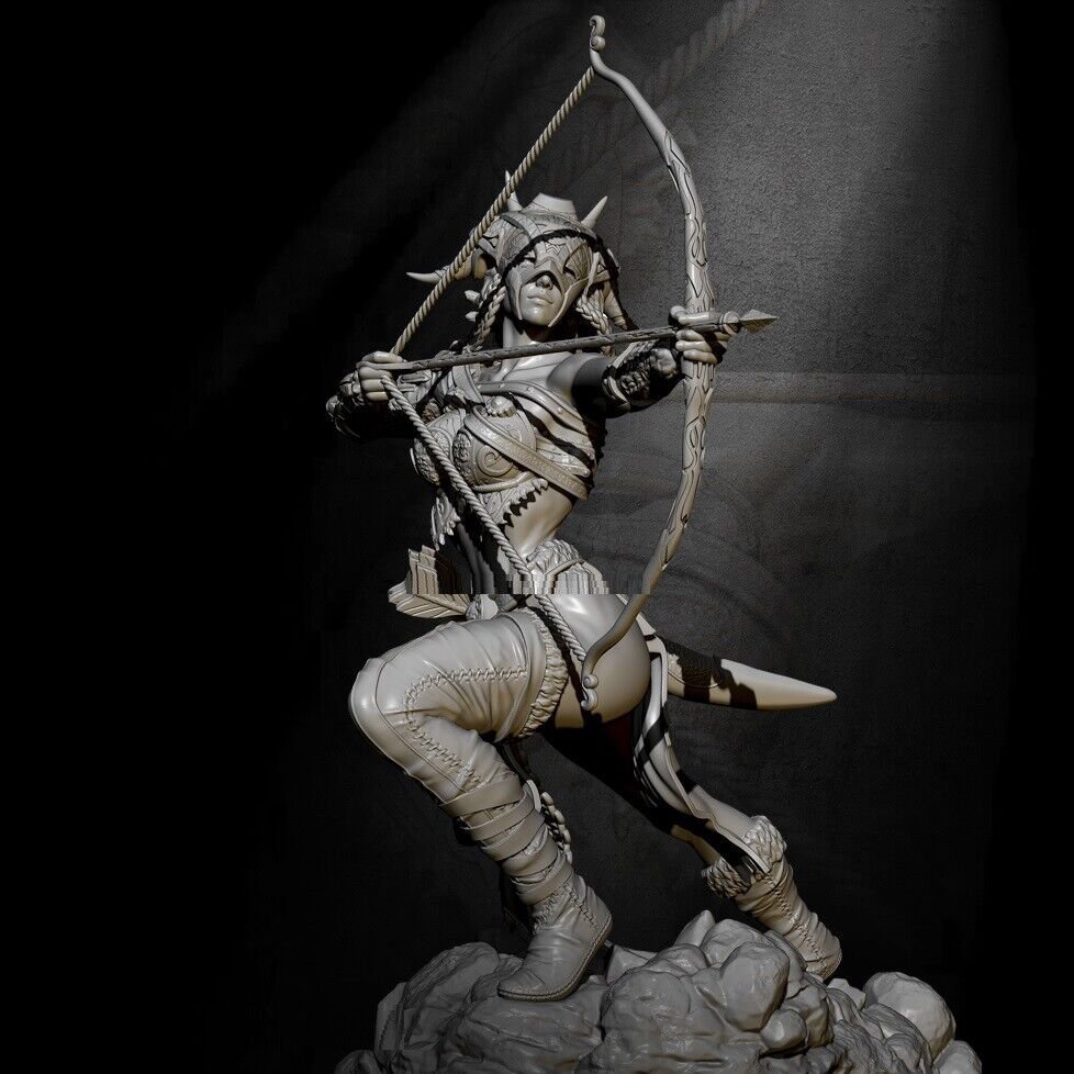 1/24 Resin Figure Model Kit Sexy Girl Tribe Mountain Archer Shooter Unpainted